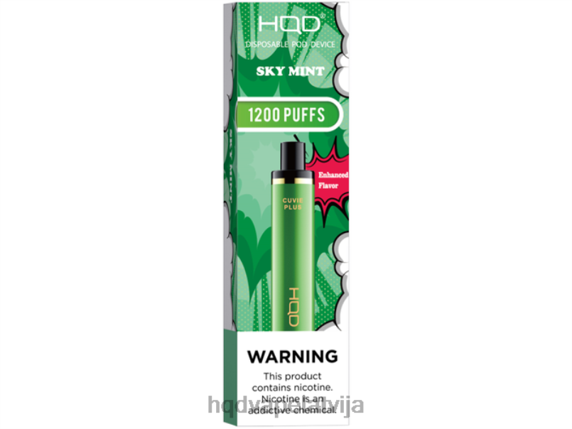 HQD Latvija - debess piparmētra HQD CUVIE PLUS vienreizējās lietošanas vape TNPTN250