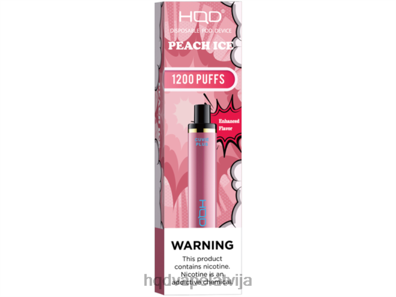 HQD Latvija - persiku ledus HQD CUVIE PLUS vienreizējās lietošanas vape TNPTN230