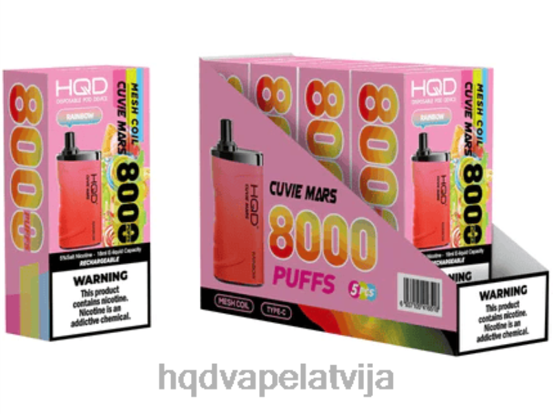 HQD Latvija - varavīksne HQD CUVIE MARS vienreizējās lietošanas TNPTN240