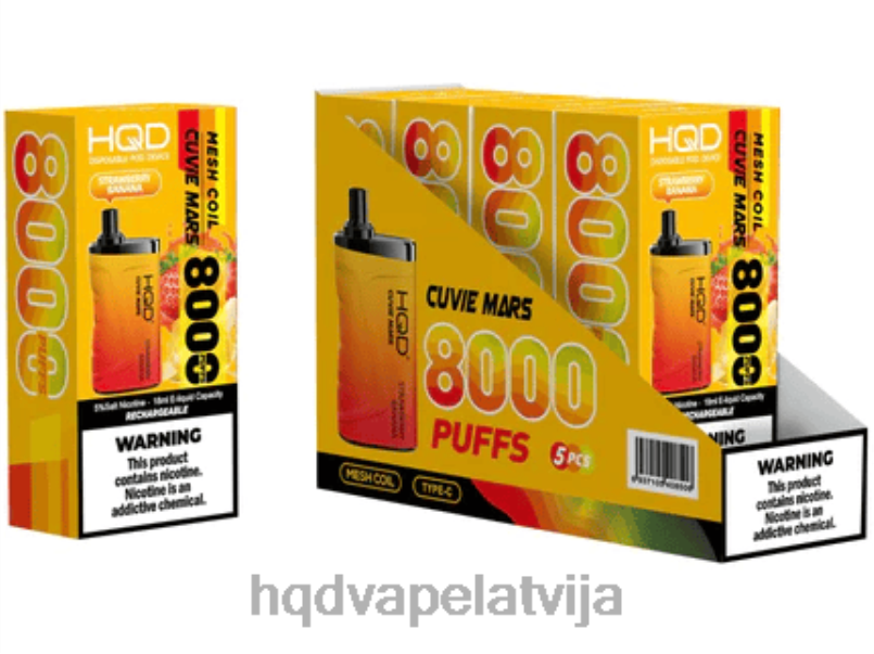 HQD cena - zemeņu banāns HQD CUVIE MARS vienreizējās lietošanas TNPTN255