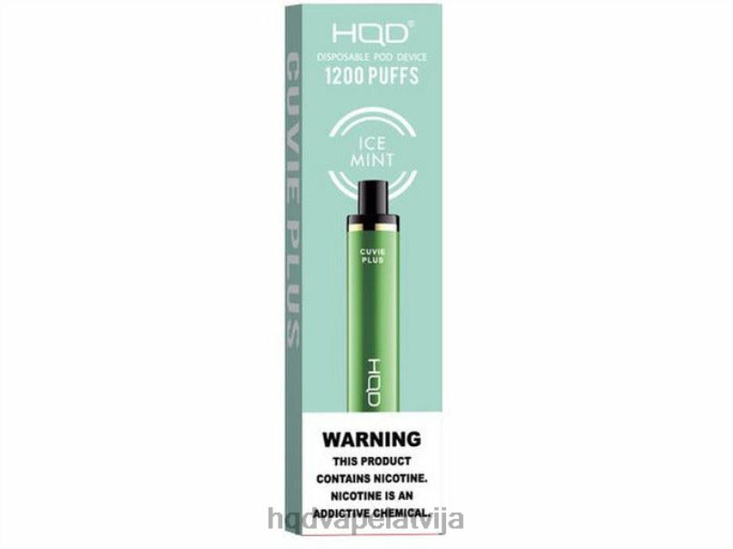 HQD vape Latvija - ledus piparmētra HQD CUVIE PLUS vienreizējās lietošanas vape TNPTN202