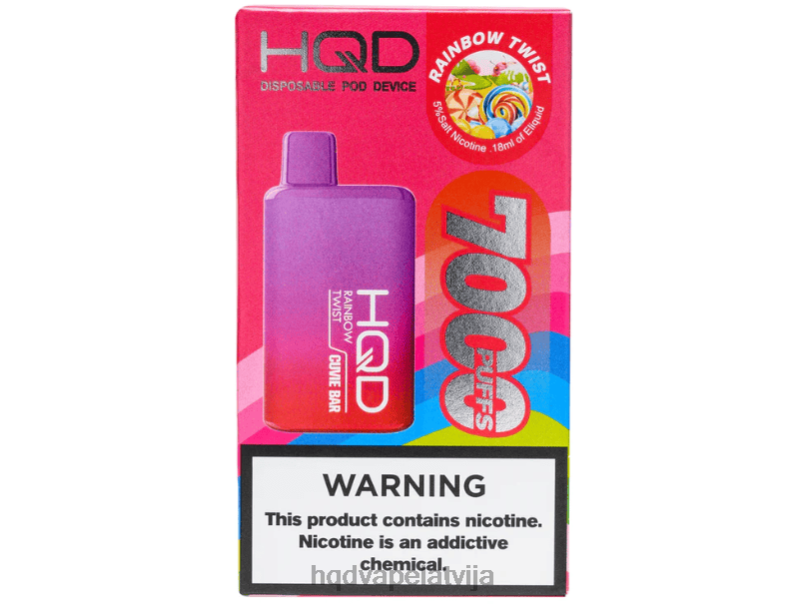 HQD vape Latvija - varavīksnes vērpjot HQD CUVIE BAR vienreizējās lietošanas TNPTN242