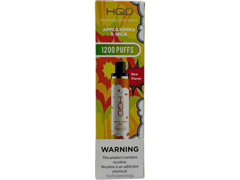 HQD vape flavours - ābolu kanēlis un piens HQD CUVIE PLUS vienreizējās lietošanas TNPTN126
