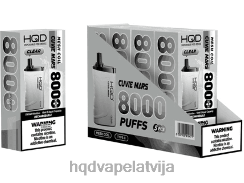 HQD vape flavours - skaidrs HQD CUVIE MARS vienreizējās lietošanas TNPTN156
