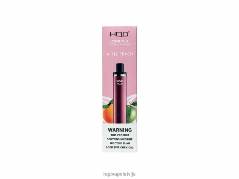HQD vape price - ābolu persiks HQD CUVIE PLUS vienreizējās lietošanas vape TNPTN127