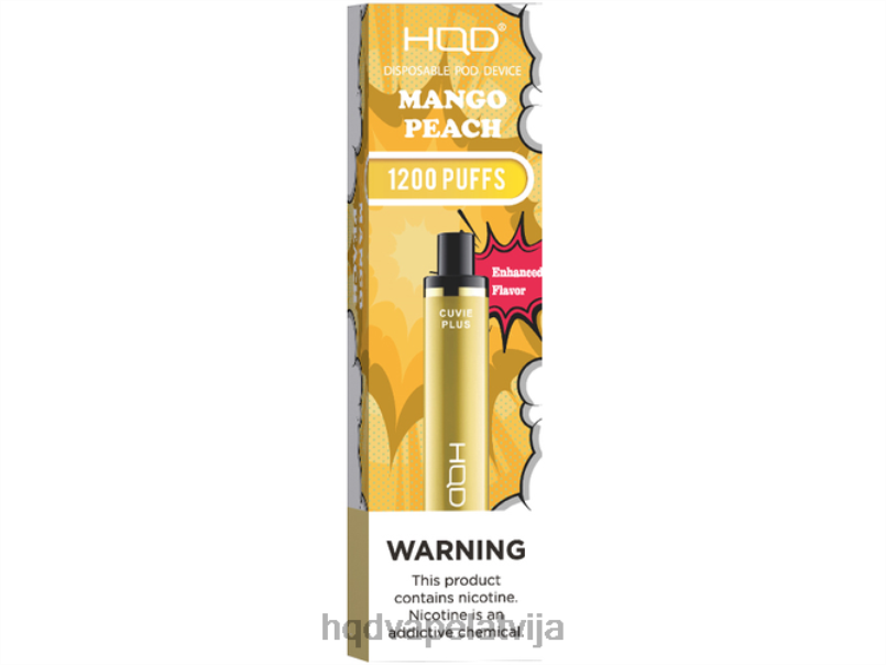 HQD vape price - mango persiks HQD CUVIE PLUS vienreizējās lietošanas vape TNPTN217