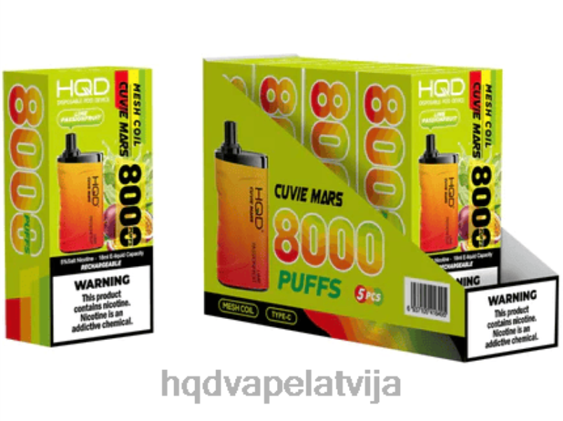 HQD vape sale - laima pasifloras auglis HQD CUVIE MARS vienreizējās lietošanas TNPTN208