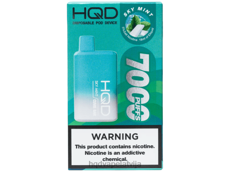 HQD vape store - debess piparmētra HQD CUVIE BAR vienreizējās lietošanas TNPTN249