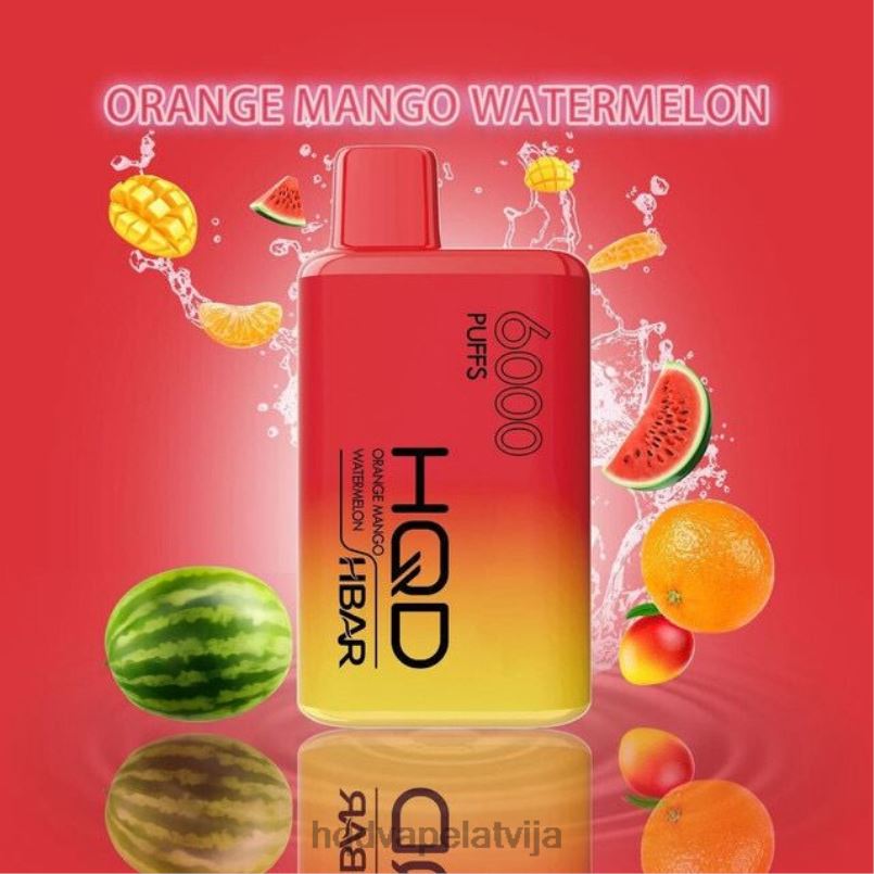 HQD Riga - apelsīnu mango arbūzs HQD HBAR 6000 uzpūtienu TNPTN54