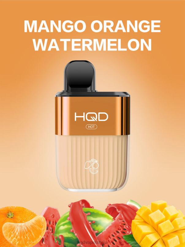 HQD Latvija - mango apelsīnu arbūzs HQD HOT 5000 uzpūtienu TNPTN60