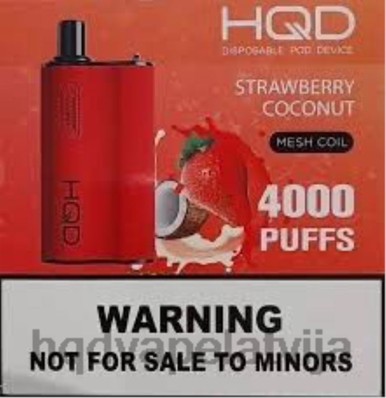 HQD vape Latvija - zemeņu kokosrieksts HQD BOX 4000 uzpūtienu TNPTN112